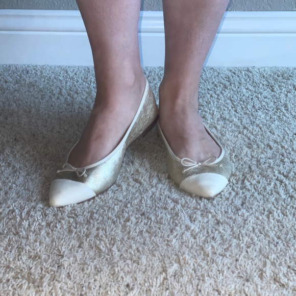 J.Crew Gemma Cap-toe Flats in Metallic Gold Sz 8.5 Gently Loved w/Box - Picture 12 of 12